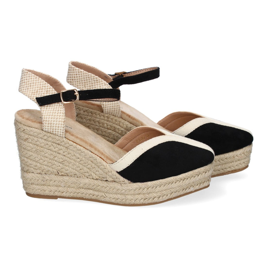 Sandalias Negras Mujer Estilo Valenciana Punta Cerrada Elegantes