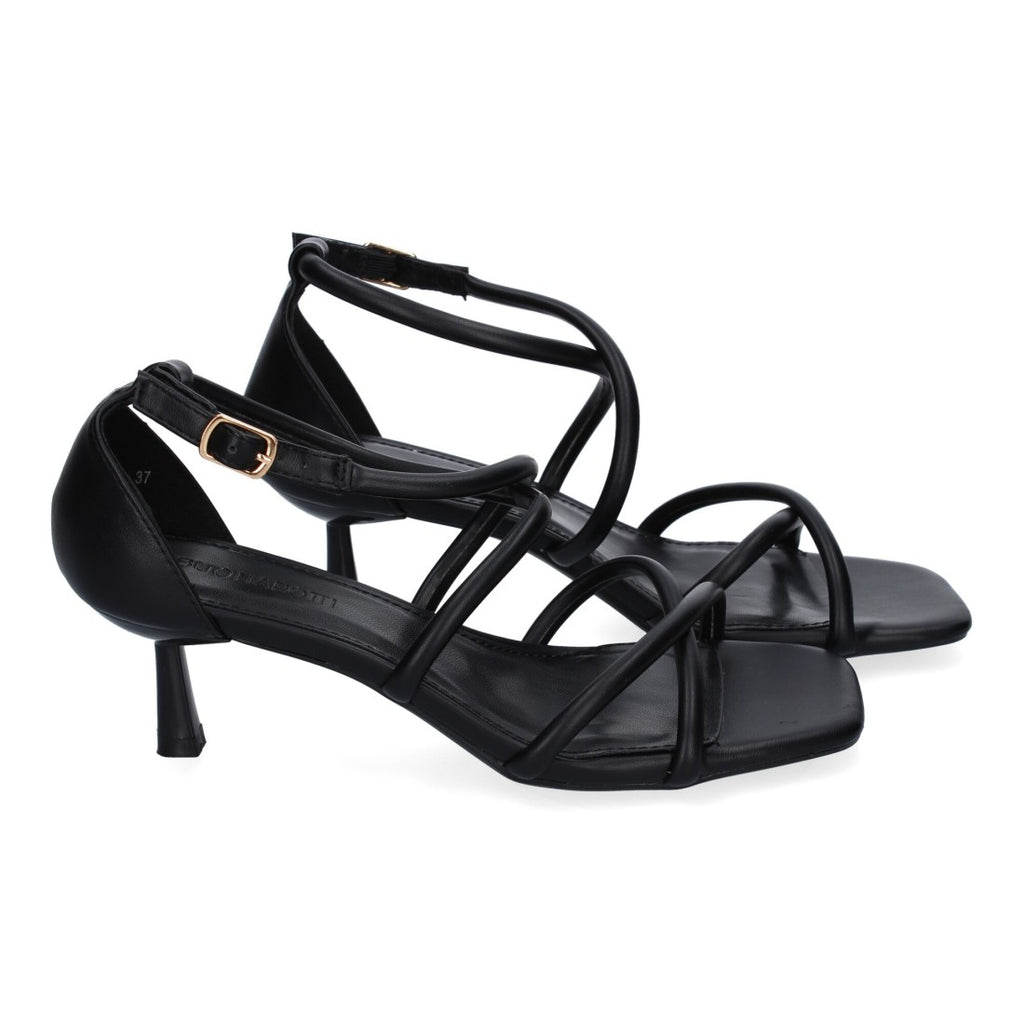 Elegante, bequeme schwarze Sandalen mit Absatz für Partys und Hochzeiten