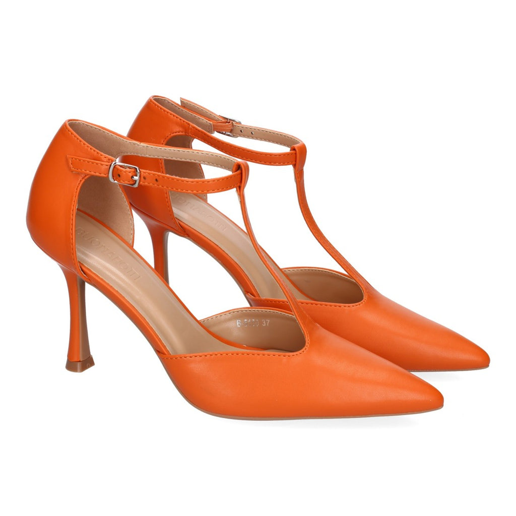 Zapatos de Tacón Naranja Vibrantes Mujer