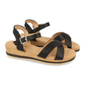 Sandalias Negras Mujer Planas Palas Cruzadas Simple