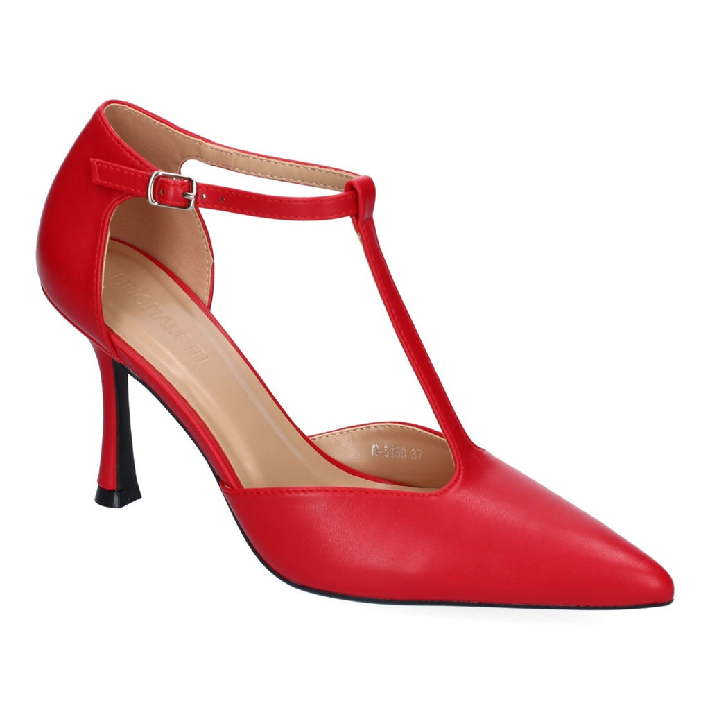 Zapatos de Tacón Rojo Elegantes Mujer