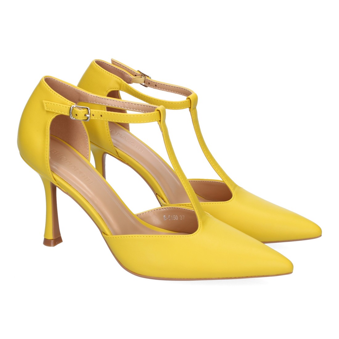 Zapatos de Tacón Amarillo Mujer