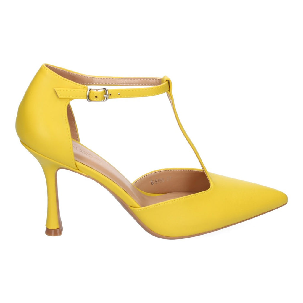 Zapatos de Tacón Amarillo Mujer