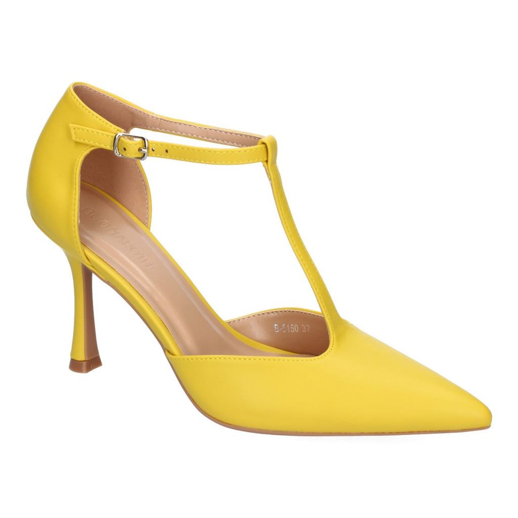Zapatos de Tacón Amarillo Mujer