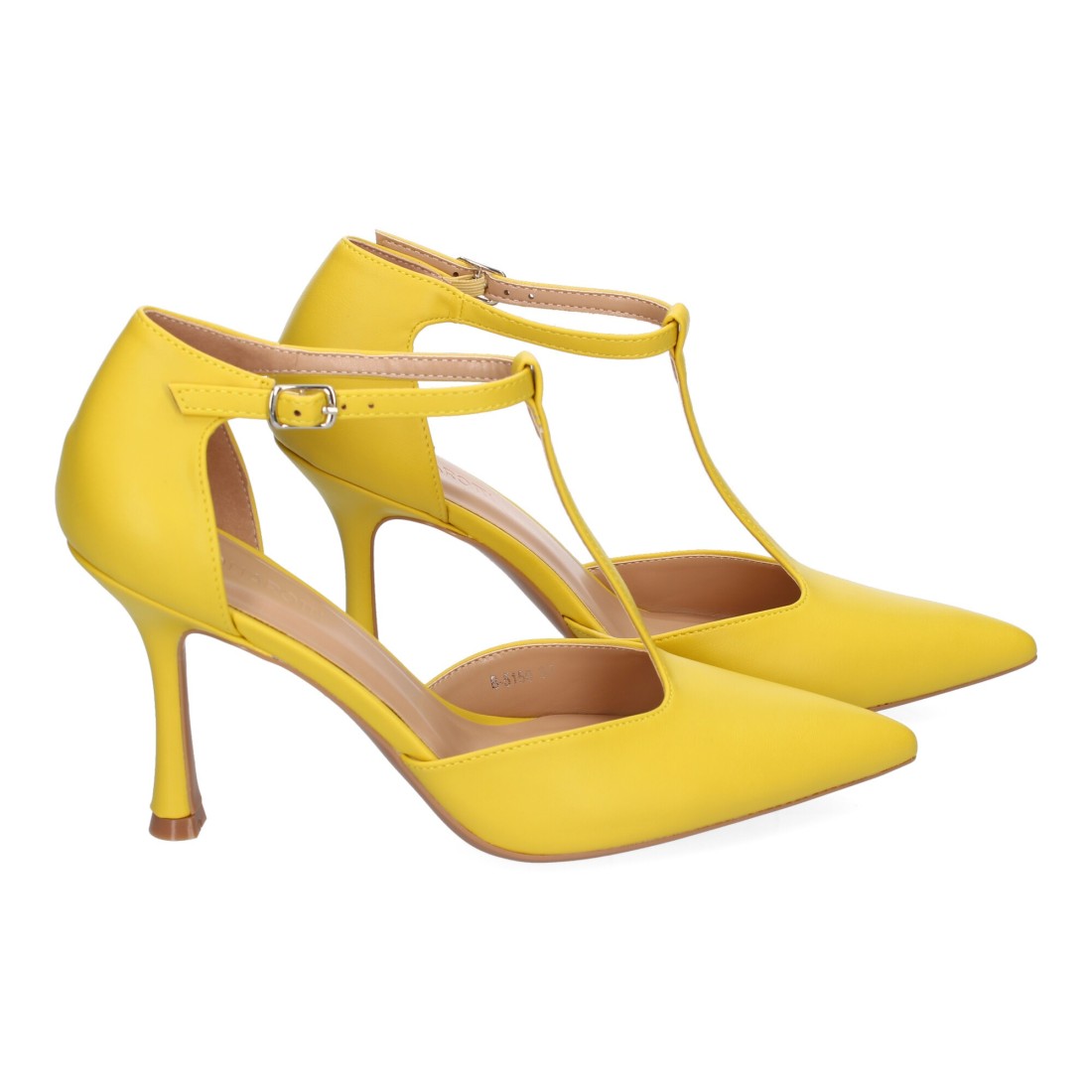Zapatos de Tacón Amarillo Mujer