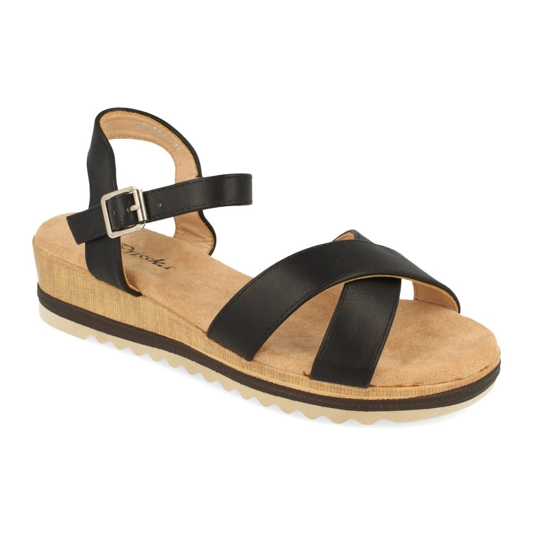 Sandalias Negras Mujer Planas Palas Cruzadas Simple