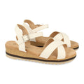 Sandalias Blancas Mujer Planas Palas Cruzadas Simple