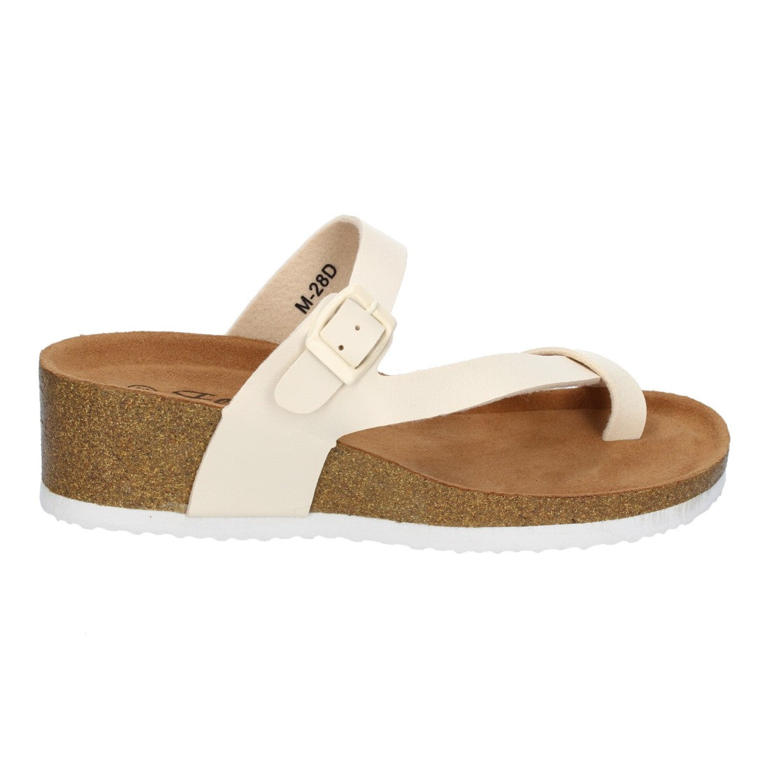 Sandalias Beige Mujer Cuña Bio Plantilla Anatómica Estilo Esclava Elegantes