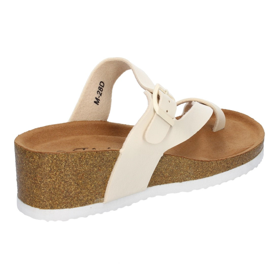 Sandalias Beige Mujer Cuña Bio Plantilla Anatómica Estilo Esclava Elegantes