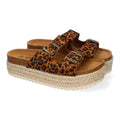 Sandalias Leopardo Mujer Plataforma Yute Planta Anatómica Hebillas Elegantes