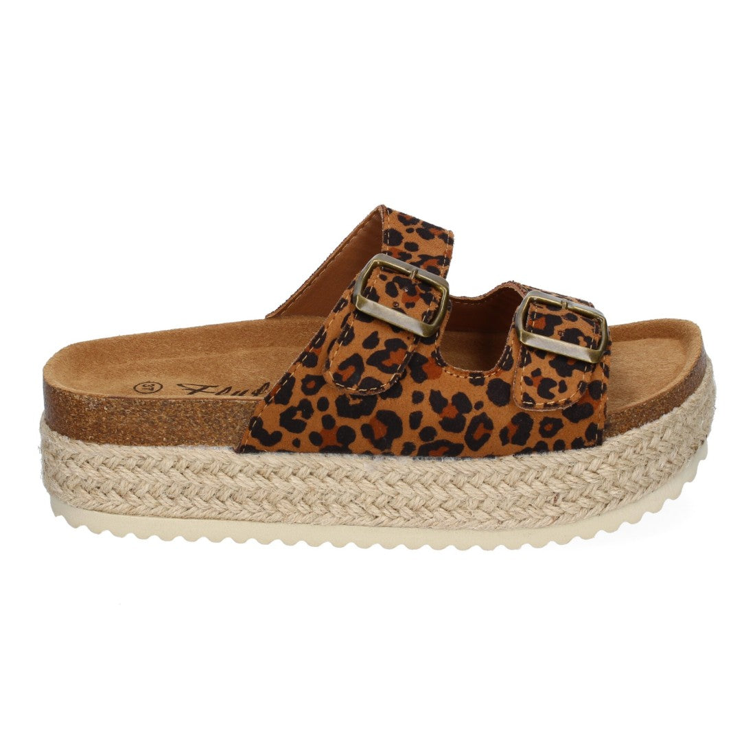Sandalias Leopardo Mujer Plataforma Yute Planta Anatómica Hebillas Elegantes