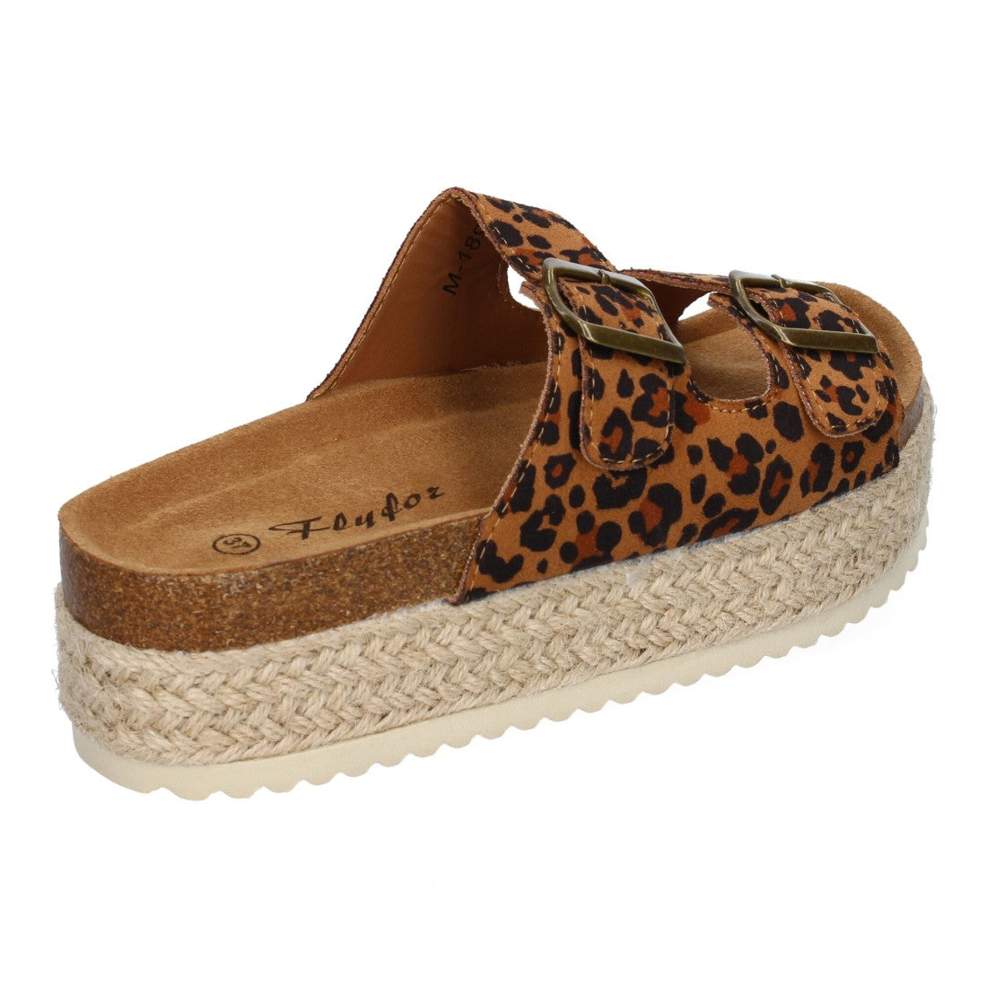 Sandalias Leopardo Mujer Plataforma Yute Planta Anatómica Hebillas Elegantes