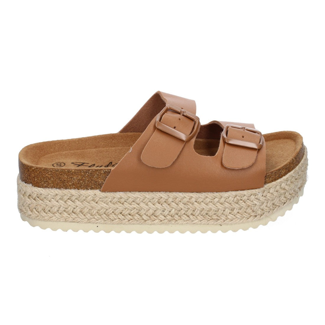 Sandalias Taupe Mujer Plataforma Yute Plantilla Anatómica Hebillas Elegantes