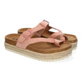 Sandalias Rosas Mujer Plataforma Bio Yute Estilo Esclava Hebilla Elegantes