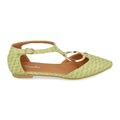 Sandalias Verdes Mujer Planas Detalle Metálico Elegantes