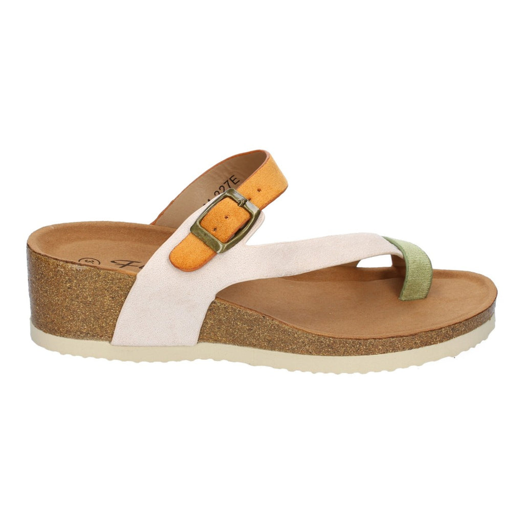 Sandalias Camel Mujer Cuña Bio Estilo Esclava Talón Abierto Elegantes
