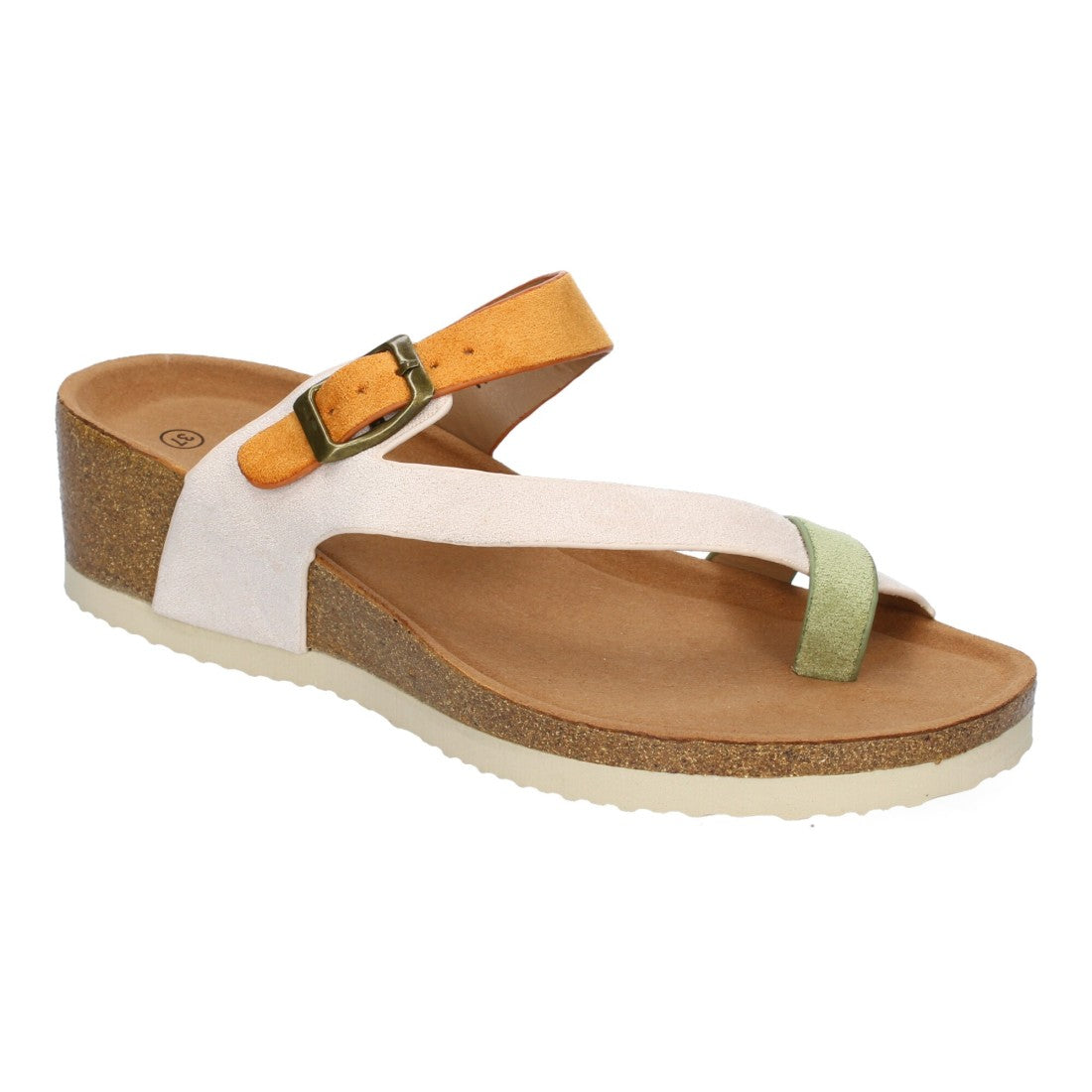 Sandalias Camel Mujer Cuña Bio Estilo Esclava Talón Abierto Elegantes