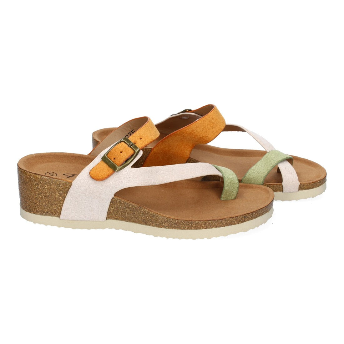 Sandalias Camel Mujer Cuña Bio Estilo Esclava Talón Abierto Elegantes
