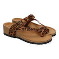 Sandalias Leopardo Mujer Cuña Bio Estilo Esclava Talón Abierto Elegantes