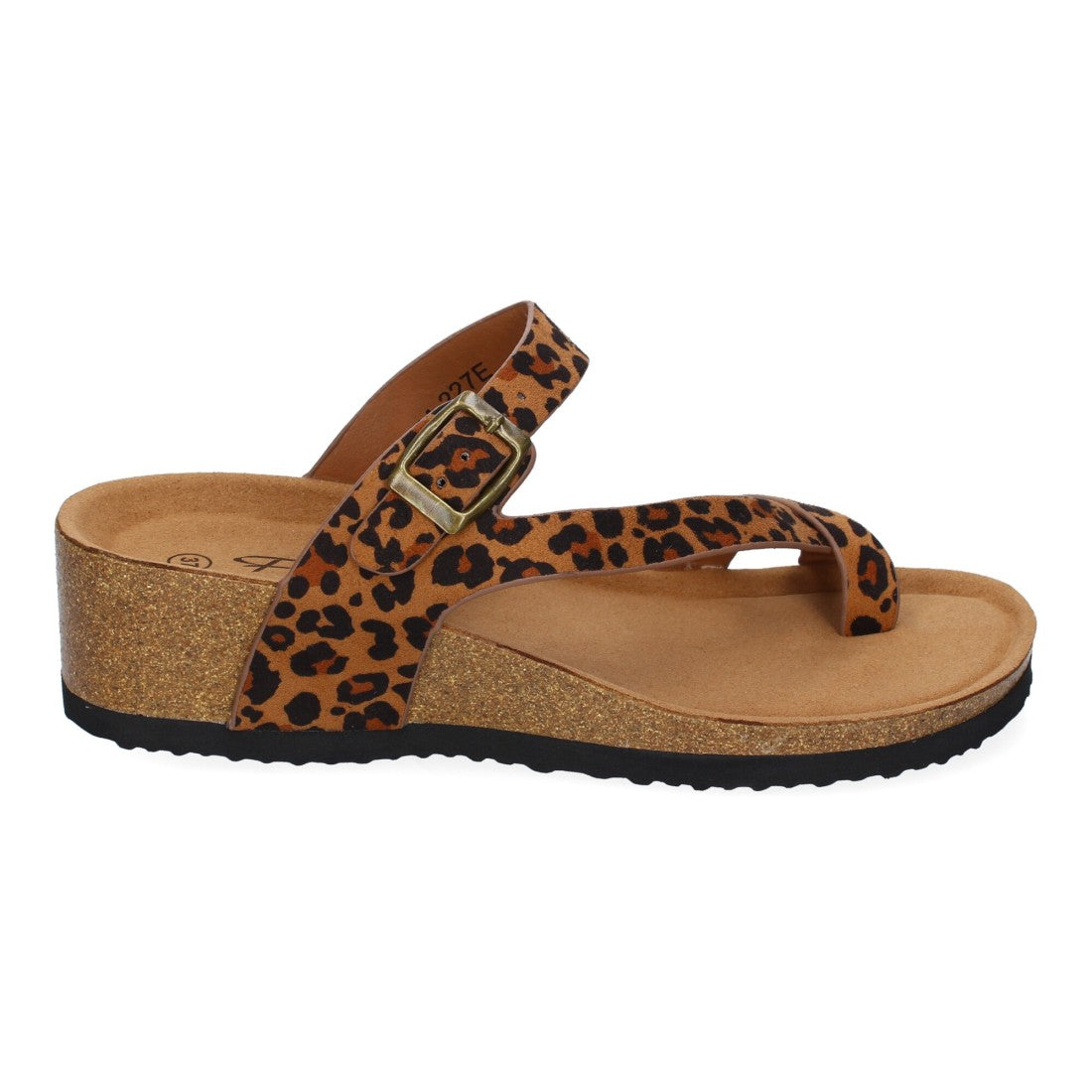 Sandalias Leopardo Mujer Cuña Bio Estilo Esclava Talón Abierto Elegantes