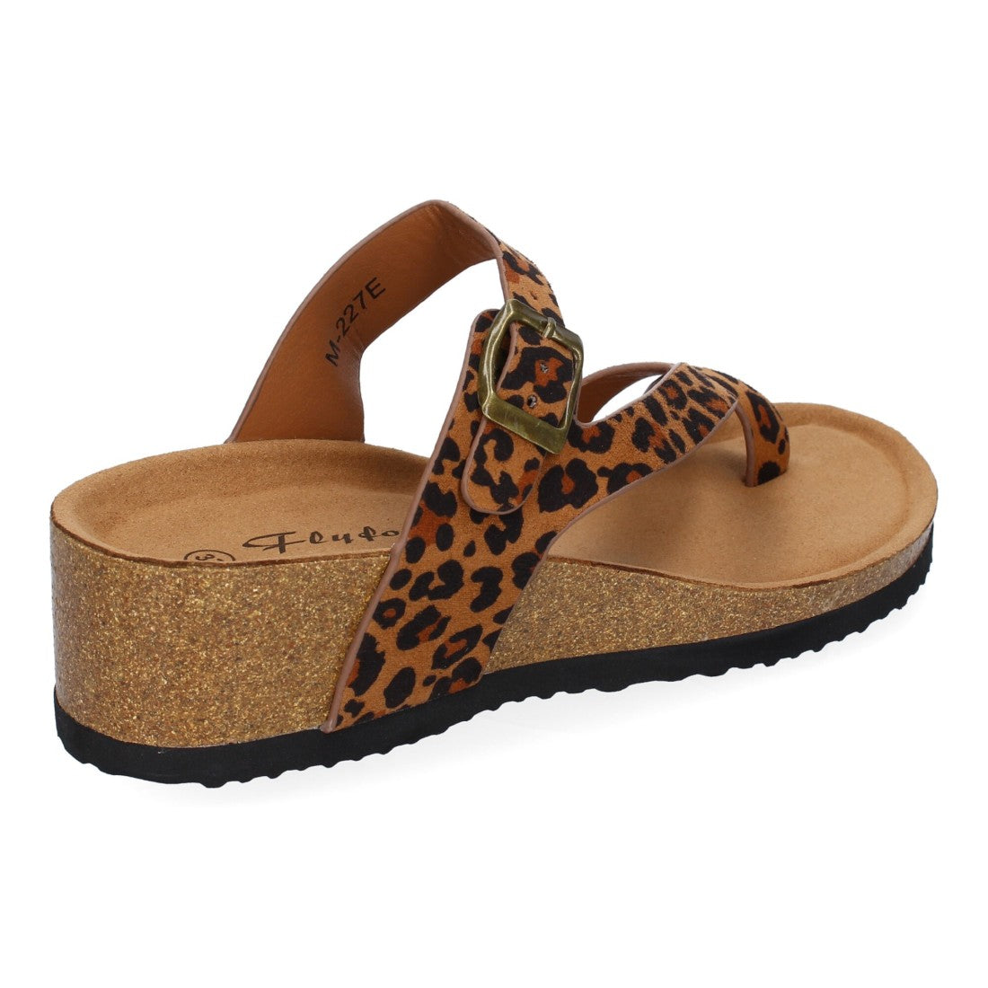 Sandalias Leopardo Mujer Cuña Bio Estilo Esclava Talón Abierto Elegantes