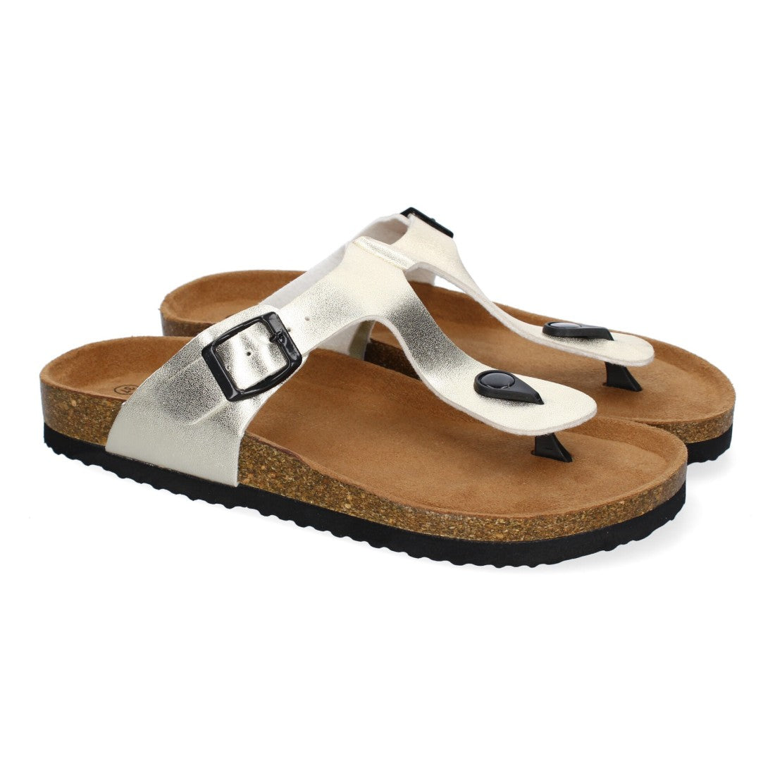 Sandalias Doradas Mujer Bio Estilo Esclava Planta Anatómica Hebilla Elegantes