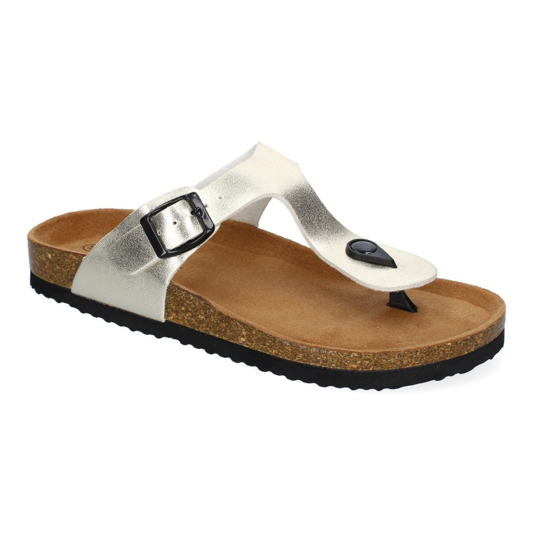 Sandalias Doradas Mujer Bio Estilo Esclava Planta Anatómica Hebilla Elegantes