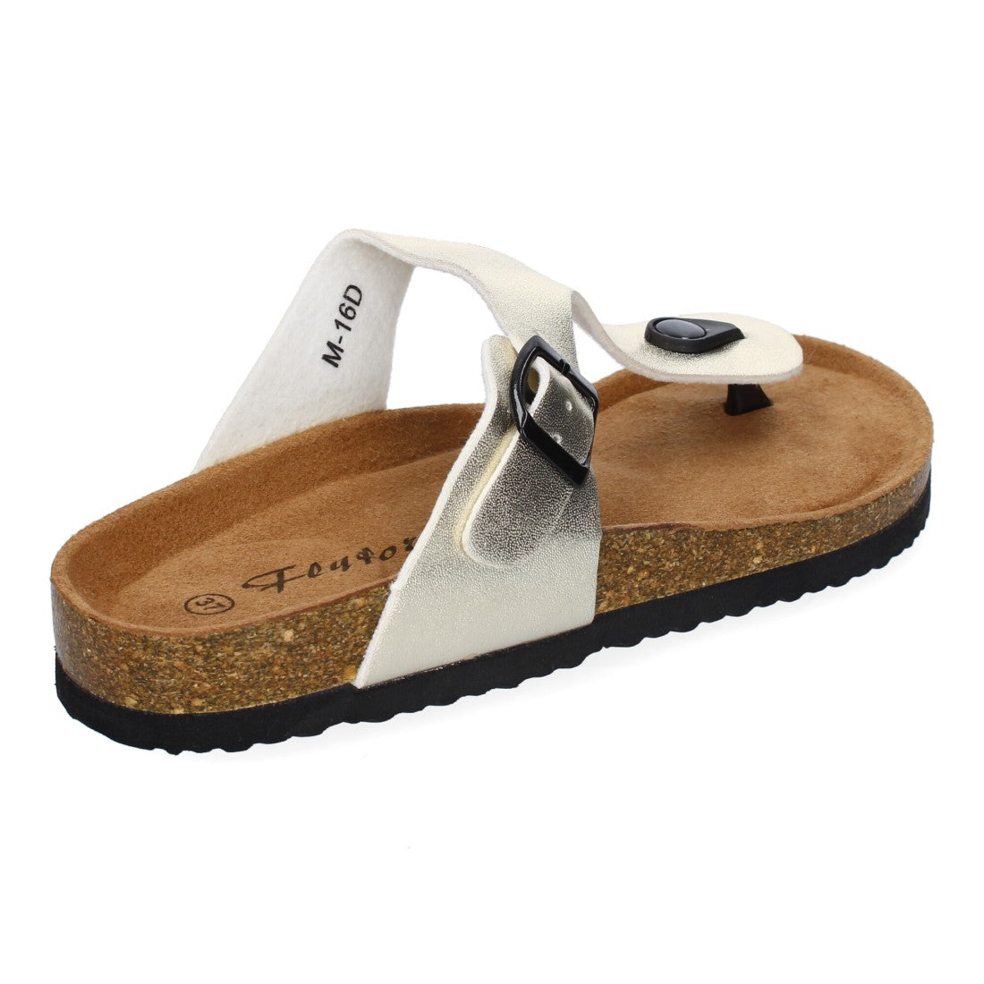 Sandalias Doradas Mujer Bio Estilo Esclava Planta Anatómica Hebilla Elegantes