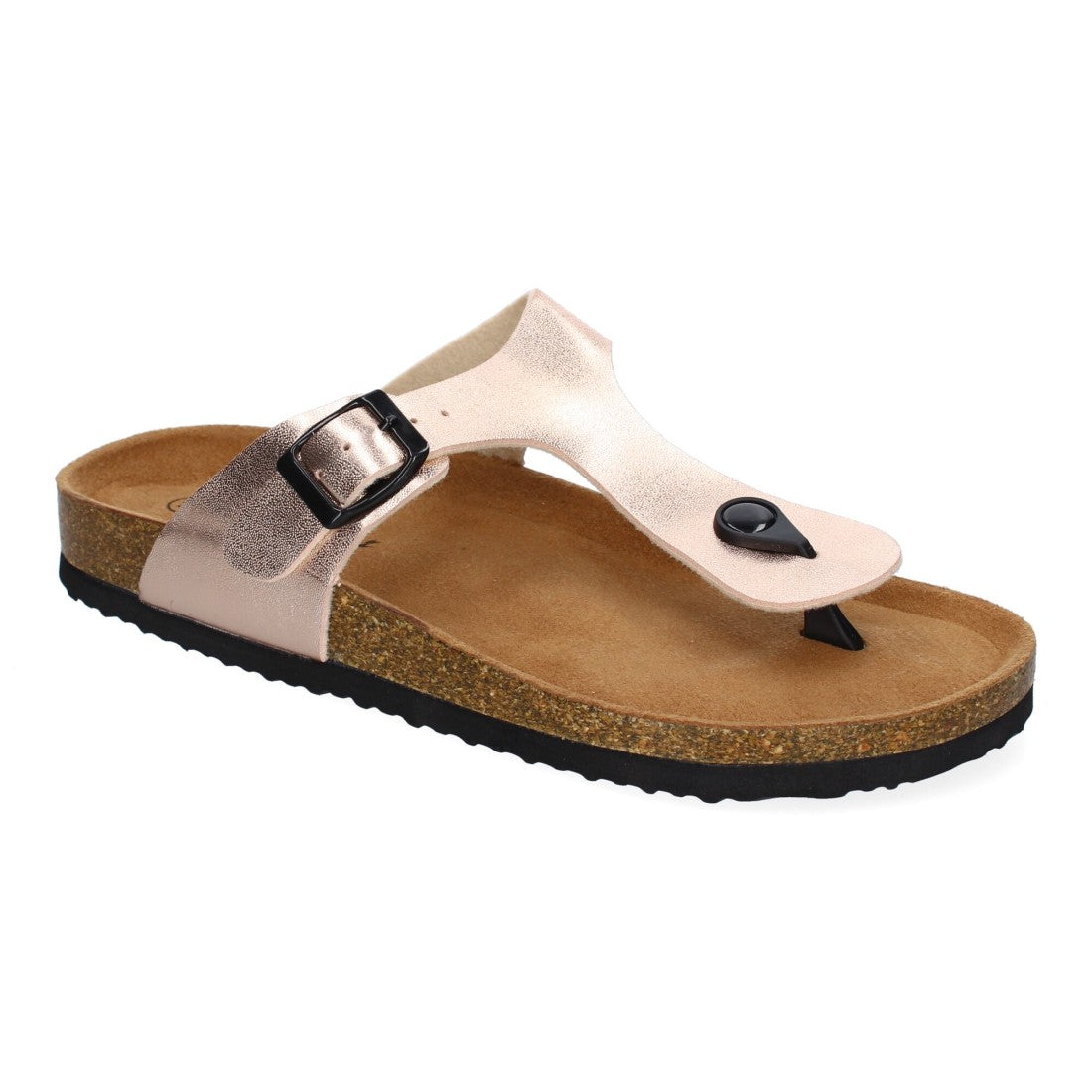 Sandalias Champán Mujer Bio Estilo Esclava Planta Anatómica Hebilla Elegantes