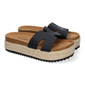 Sandalias Negras Mujer Planas Bio Plantilla Anatómica Elegantes Cómodas