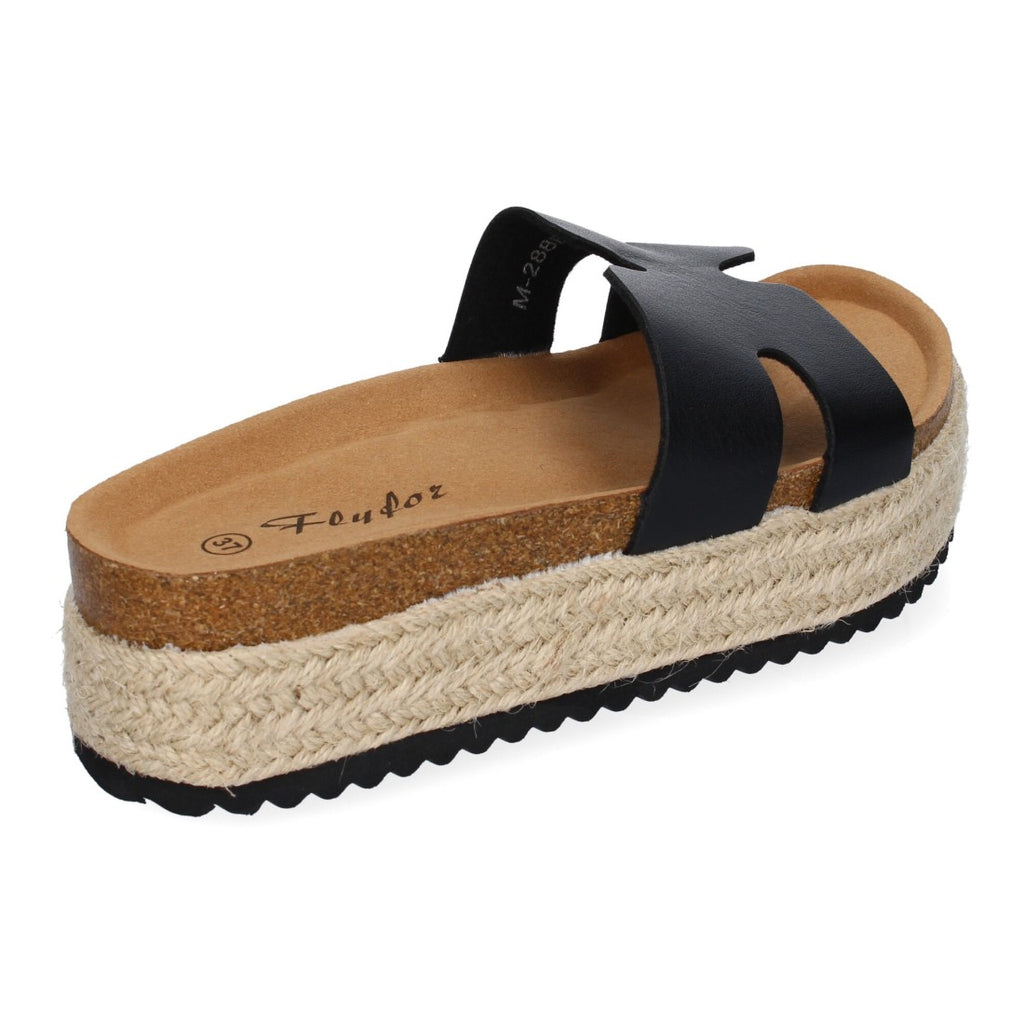 Sandalias Negras Mujer Planas Bio Plantilla Anatómica Elegantes Cómodas
