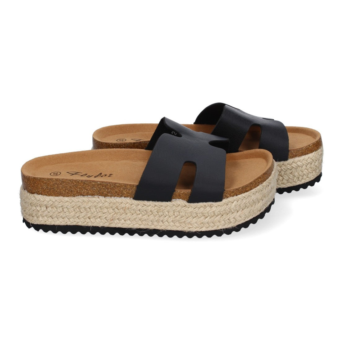 Sandalias Negras Mujer Planas Bio Plantilla Anatómica Elegantes Cómodas