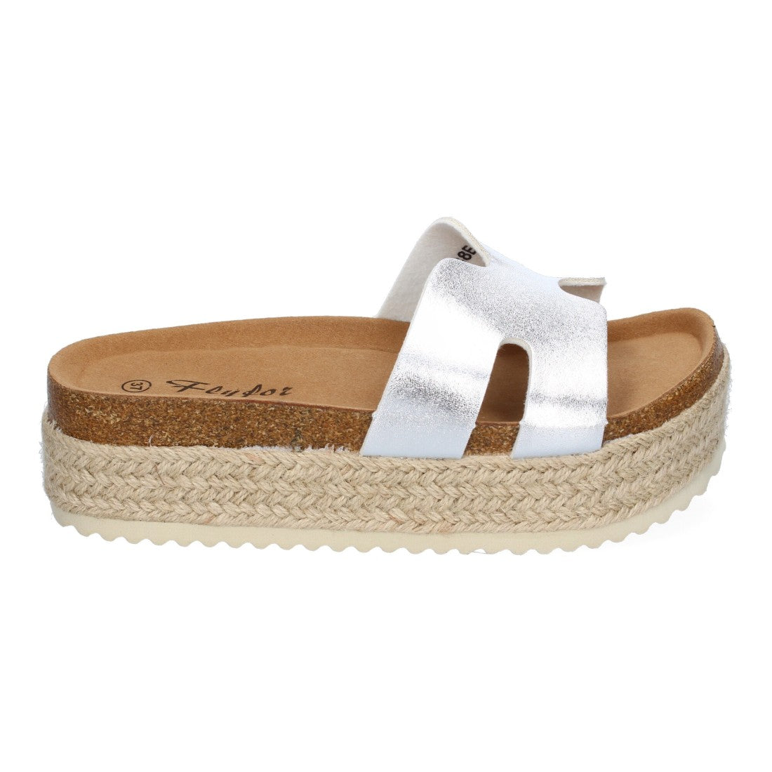 Sandalias Plateadas Mujer Planas Bio Plantilla Anatómica Elegantes Cómodas