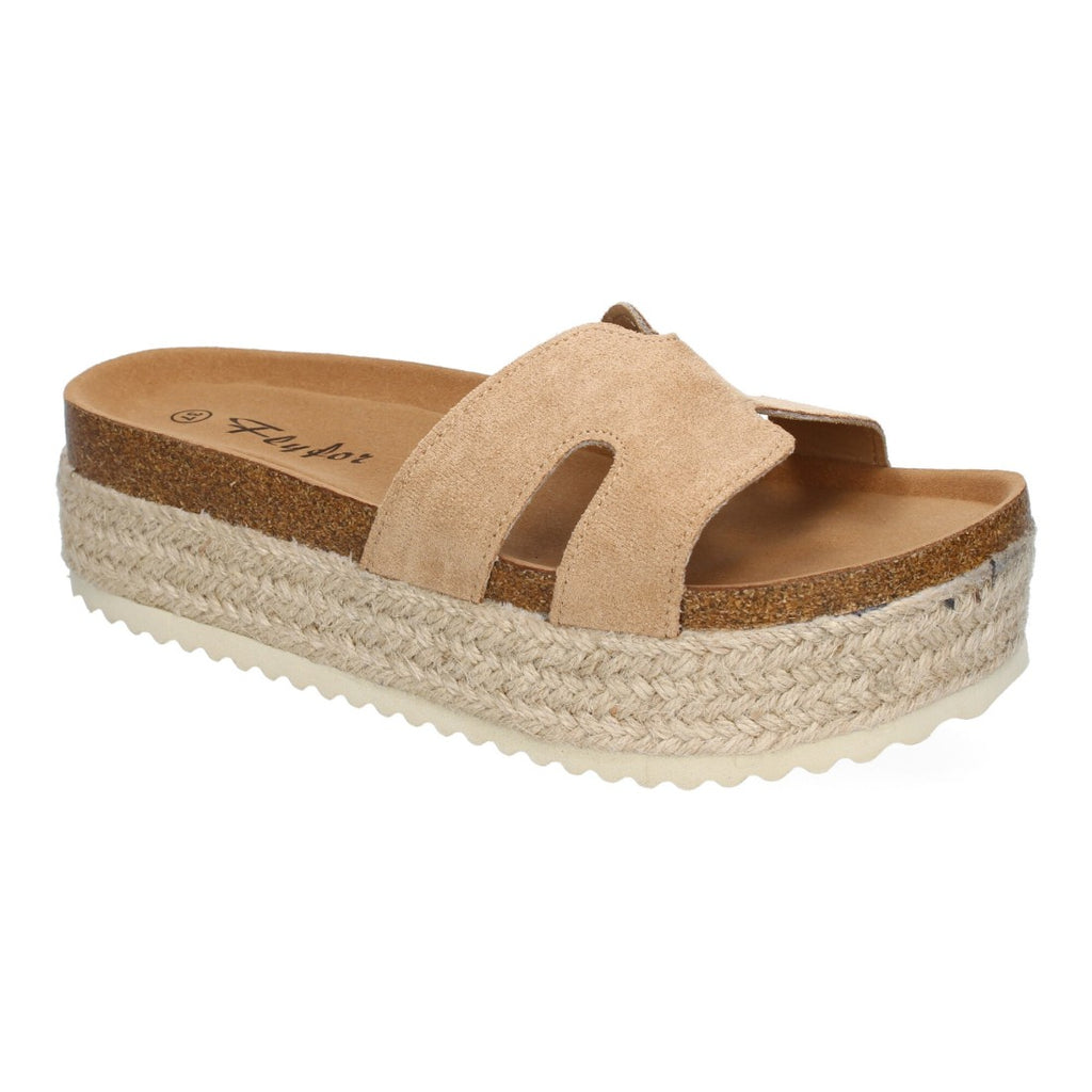 Sandalias Kaki Mujer Planas Bio Plantilla Anatómica Elegantes Cómodas