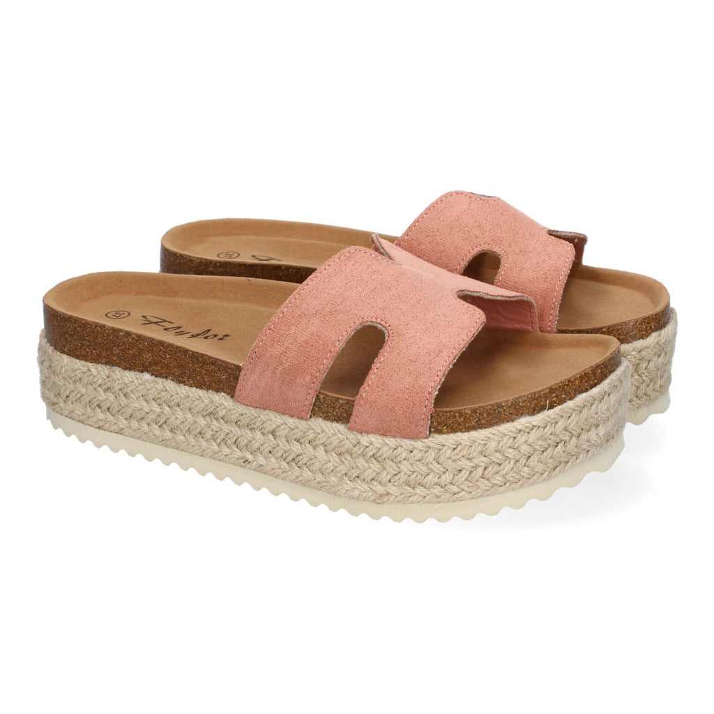 Sandalias Rosas Mujer Planas Bio Plantilla Anatómica Elegantes Cómodas