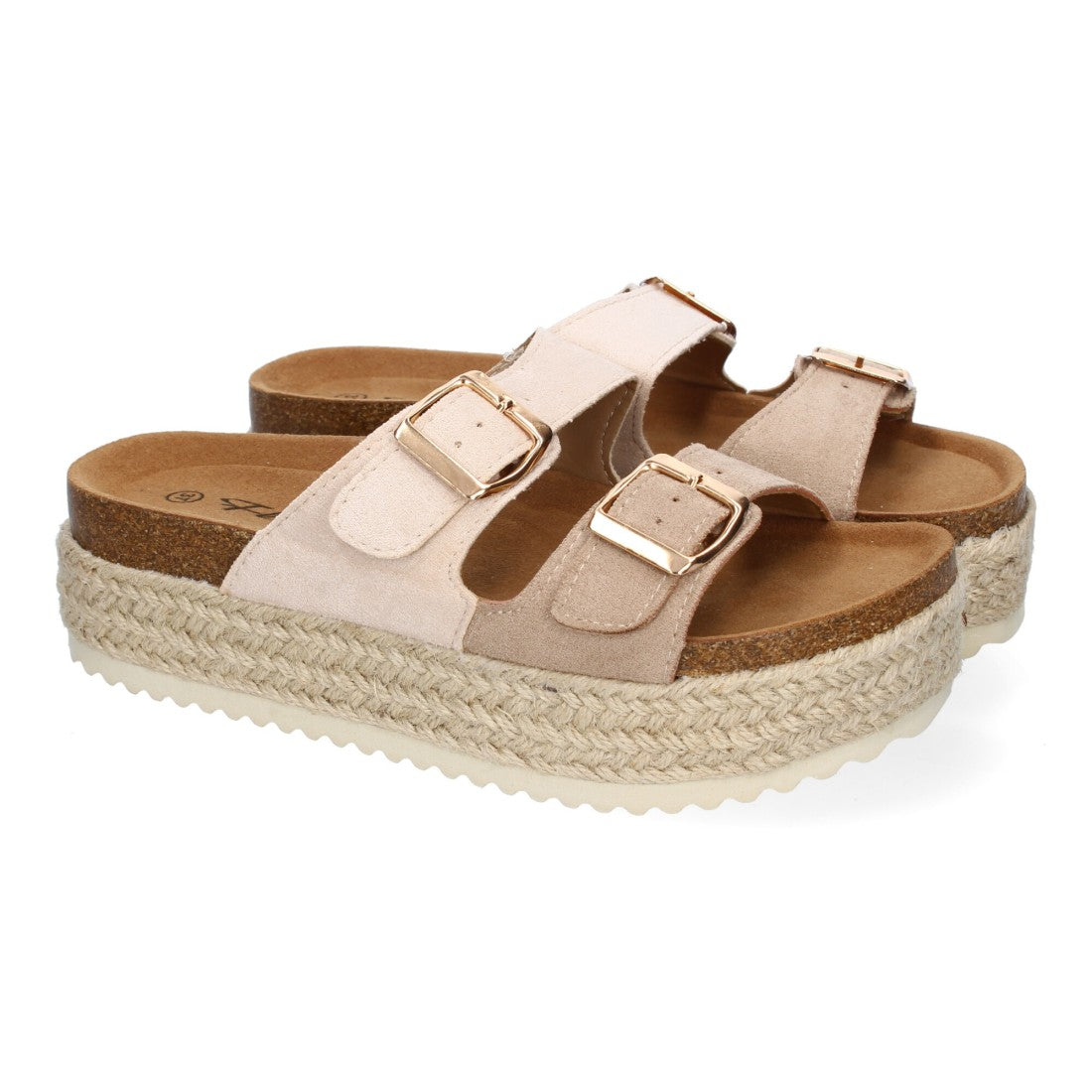 Sandalias Nude Mujer Plataforma Yute Plantilla Anatómica Hebillas Elegantes