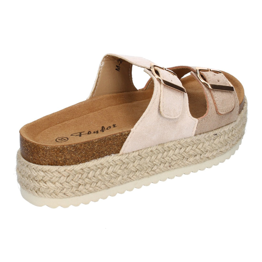 Sandalias Nude Mujer Plataforma Yute Plantilla Anatómica Hebillas Elegantes
