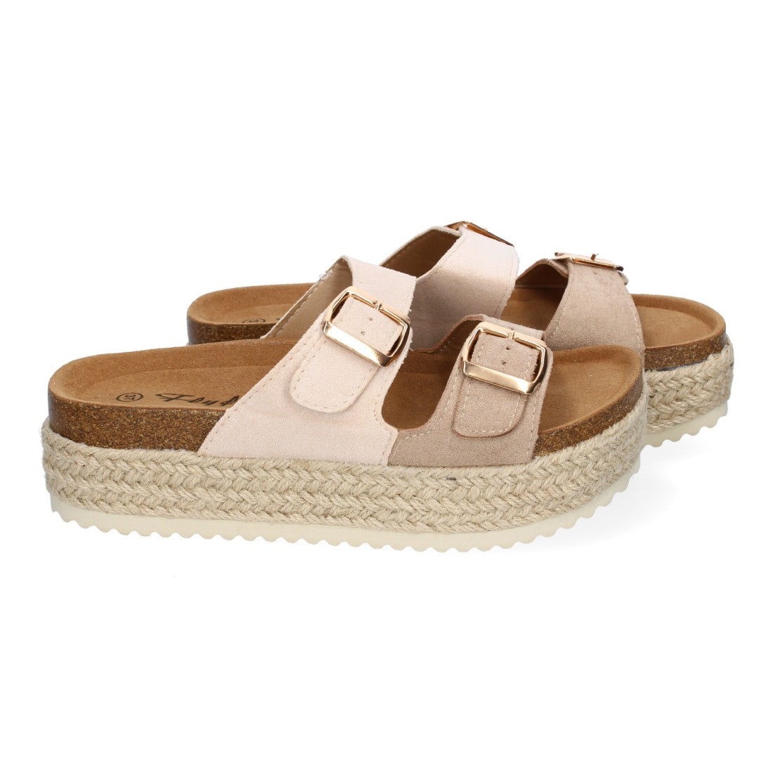 Sandalias Nude Mujer Plataforma Yute Plantilla Anatómica Hebillas Elegantes