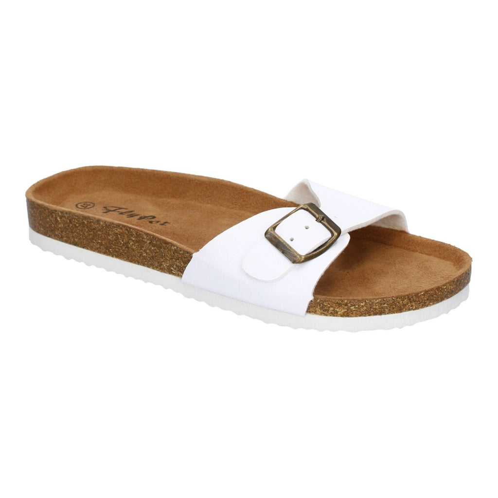 Sandalias Blancas Mujer Bio Modernas Hebilla Planta Anatómica Elegantes