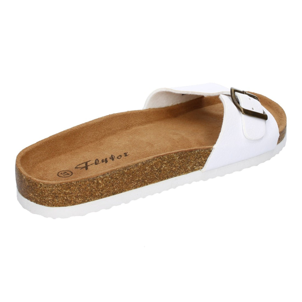 Sandalias Blancas Mujer Bio Modernas Hebilla Planta Anatómica Elegantes