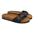 Sandalias Negras Mujer Bio Modernas Hebilla Planta Anatómica Elegantes