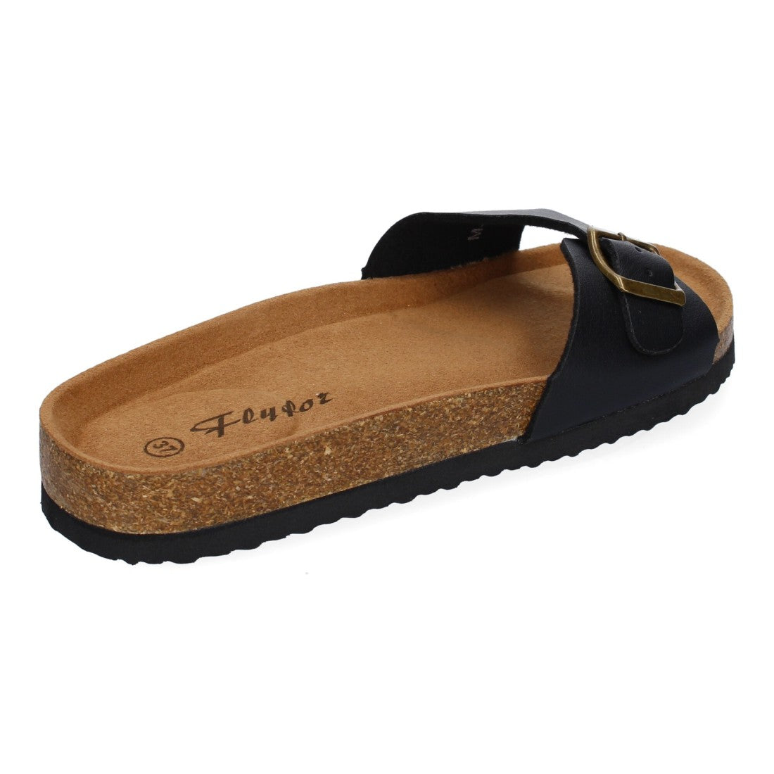 Sandalias Negras Mujer Bio Modernas Hebilla Planta Anatómica Elegantes