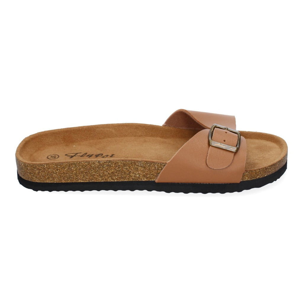 Sandalias Taupe Mujer Bio Modernas Hebilla Planta Anatómica Elegantes
