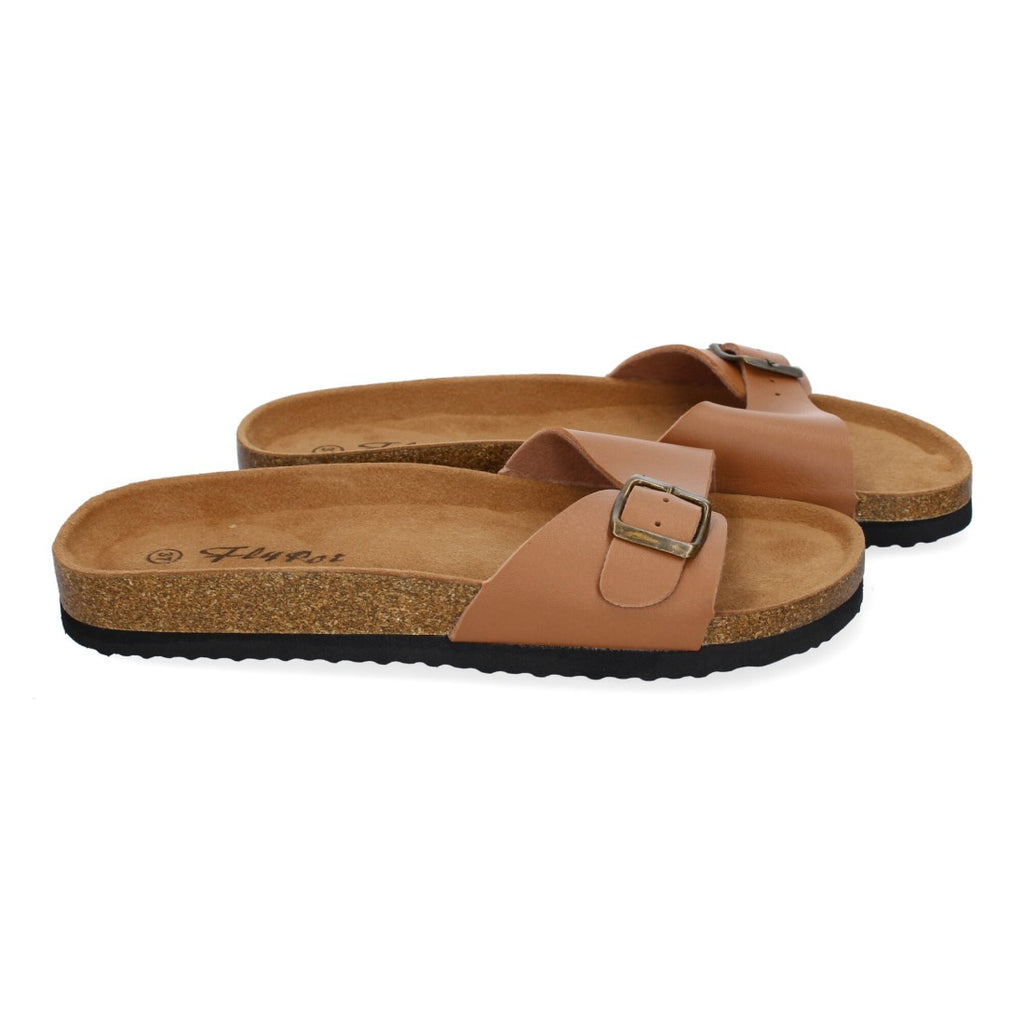 Sandalias Taupe Mujer Bio Modernas Hebilla Planta Anatómica Elegantes