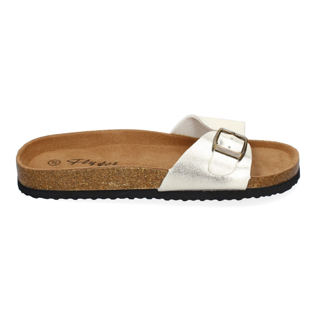 Sandalias Doradas Mujer Bio Modernas Hebilla Planta Anatómica Elegantes
