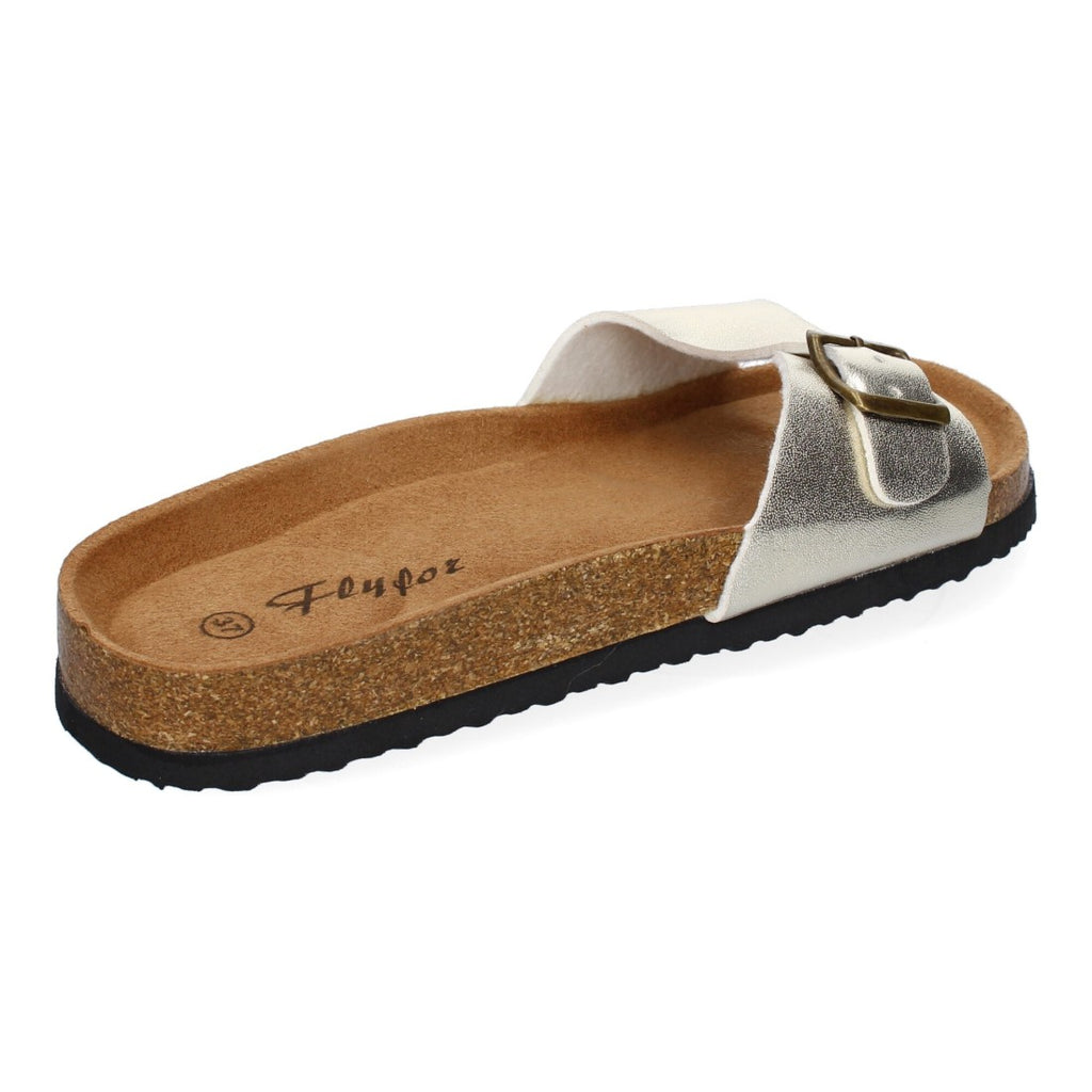 Sandalias Doradas Mujer Bio Modernas Hebilla Planta Anatómica Elegantes