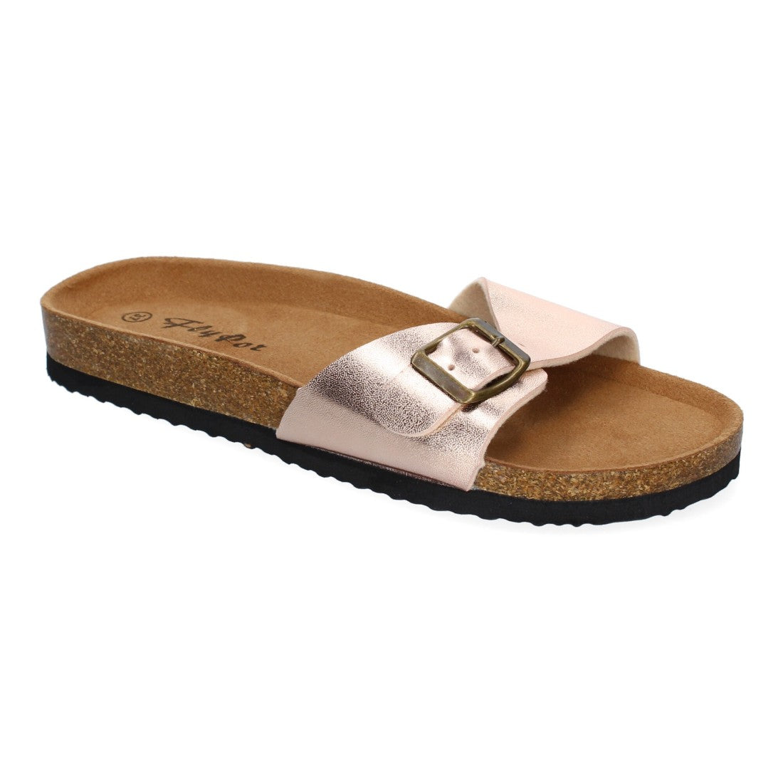 Sandalias Champán Mujer Bio Modernas Hebilla Planta Anatómica Elegantes