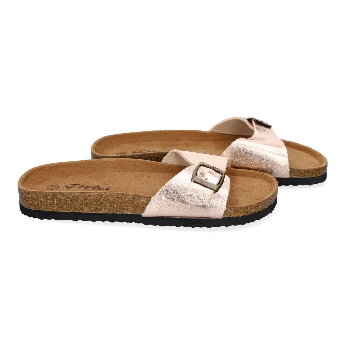 Sandalias Champán Mujer Bio Modernas Hebilla Planta Anatómica Elegantes