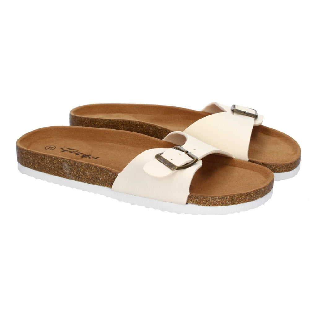 Sandalias Beige Mujer Bio Modernas Hebilla Planta Anatómica Elegantes