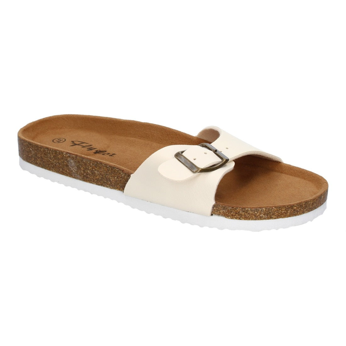 Sandalias Beige Mujer Bio Modernas Hebilla Planta Anatómica Elegantes